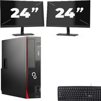 Fujitsu Esprimo D757 SFF - Intel Core i5-6e Generatie - 8GB RAM - 256GB SSD - Windows 11 + 2x 24 inch Monitor