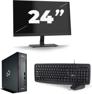 Fujitsu Esprimo Q556/2 USFF - Intel Core i5-7e Generatie - 8GB RAM - 256GB SSD - Windows 11 + 1x 24 inch Monitor Preto - small