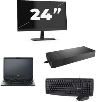 Fujitsu LIFEBOOK E5410 - Intel Core i5-10e Generatie - 14 inch - 16GB RAM - 256GB SSD - Windows 11 Home + 1x 24 inch Monitor