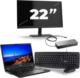 Fujitsu Lifebook E549 - Intel Core i3-8e Generatie - 14 inch - 8GB RAM - 256GB SSD - Windows 11 Home + 1x 22 inch Monitor - small