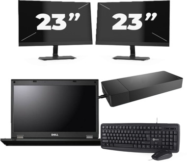 Fujitsu Lifebook E5510 - Intel Core i7-10e Generatie - 15 inch - 16GB RAM - 256GB SSD - Windows 11 Home + 2x 23 inch Monitor