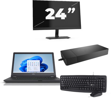 Fujitsu Lifebook E5511 - Intel Core i7-11e Generatie - 15 inch - 16GB RAM - 256GB SSD - Windows 11 Home + 1x 24 inch Monitor
