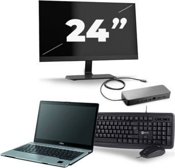 Fujitsu LifeBook S938 - Intel Core i7-8e Generatie - 13 inch - 8GB RAM - 256GB SSD - Windows 11 + 1x 24 inch Monitor - small