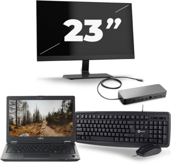 Fujitsu LifeBook U727 - Intel Core i5-6e Generatie - 12 inch - 8GB RAM - 256GB SSD - Windows 11 + 1x 23 inch Monitor