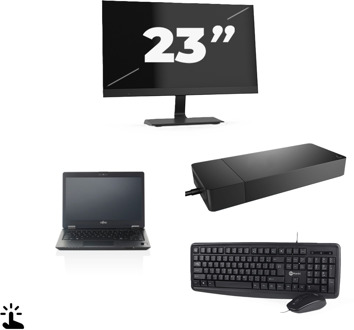 Fujitsu LifeBook U727 - Intel Core i7-7e Generatie - 12 inch - Touch - 16GB RAM - 256GB SSD - Windows 11 + 1x 23 inch Monitor