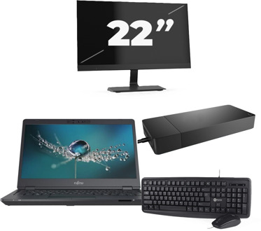 Fujitsu LIFEBOOK U7311 - Intel Core i7-11e Generatie - 13 inch - 16GB RAM - 256GB SSD - Windows 11 Home + 1x 22 inch Monitor