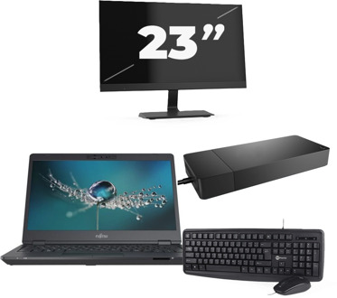 Fujitsu LIFEBOOK U7311 - Intel Core i7-11e Generatie - 13 inch - 16GB RAM - 256GB SSD - Windows 11 Home + 1x 23 inch Monitor