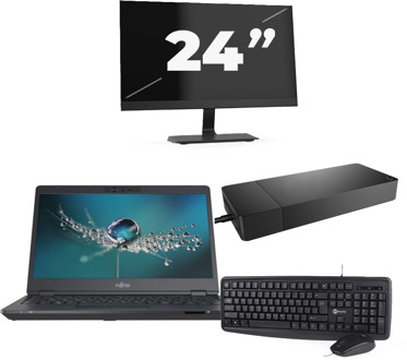 Fujitsu LIFEBOOK U7311 - Intel Core i7-11e Generatie - 13 inch - 16GB RAM - 256GB SSD - Windows 11 Home + 1x 24 inch Monitor - small