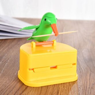 Full-Automatische Kleine Vogel Tandenstoker Houder Creatieve Milieuvriendelijke Houder Handig Bamboe Stok Box Tandenstoker Houder Thuis Gereedschap 02