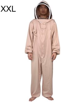 Full Body Bijenteelt Kleding Sluier Kap Hoed Kleding Jacket Beschermende Bijenteelt Pak Imkers Bee Pak Veiligheid Kleding Beige / Xl
