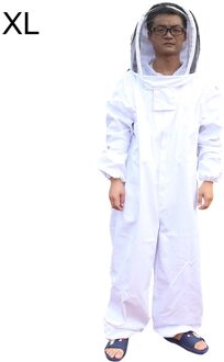 Full Body Bijenteelt Kleding Sluier Kap Hoed Kleding Jacket Beschermende Bijenteelt Pak Imkers Bee Pak Veiligheid Kleding wit / L