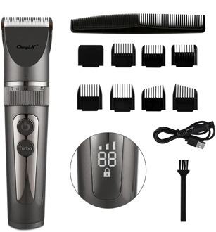 Full Body Washable Electric Hair Clipper Ceramic Professional Fine Adjustable Hair Trimmer Low Noise Hair Cutting Machine Razor