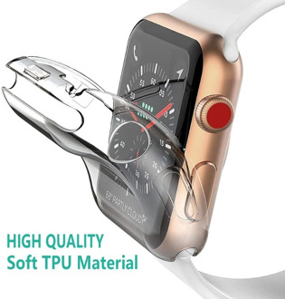 Full Case for Apple Watch 6 5 4 3 2 Protective TPU Clear Ultra-Thin for Iwatch series 38mm 42mm 40mm 44mm Screen Protector Cover