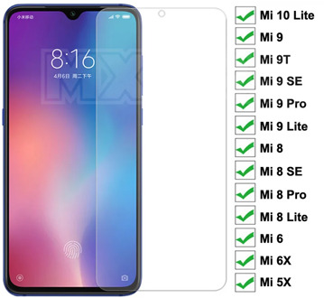 Full Cover Glass on For Xiaomi Mi 10 9 Lite 9T Pro Tempered Glass For Xiaomi 8 Lite 9 8 SE 6 6X 5X Screen Protector Glass Film