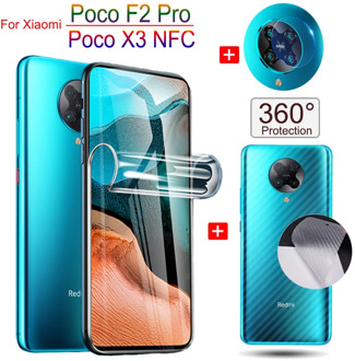 Full Cover Hydrogel Film For Xiaomi Poco F2 Pro Screen Protector Poco X3 NFC Camera Soft Glass pocophone x3 Front Back Film