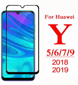 Full Cover Protective Glass For Huawei Y5 Y6 Y7 Y9 Prime 2018 Tempered Glass Y5 Lite Y 5 6 7 9 Pro 2019 Screen Protector Film