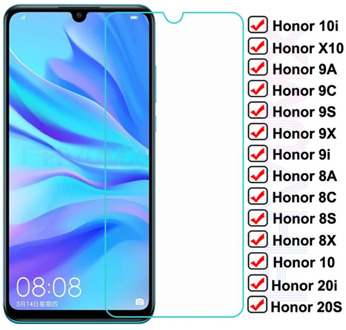 Full Cover Tempered Glass For Huawei honor 8A 8X 8S 8C 9A 9X 9C 9S Screen Protective Glass Honor 10 Lite 10i 9i 20i 20S X10 Film