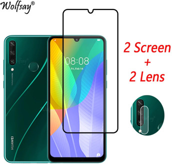 Full Cover Tempered Glass For Huawei Y6p Screen Protector For Huawei Y6p Y5p Y7p Y8p Y9S Y6S Camera Glass For Huawei Y6p Glass