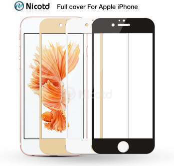 Full Cover Tempered Glass For iPhone 7 6 6S Plus 2.5D Screen Protector Film for iphone X 8 7 Plus glass protection Black White