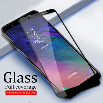 Full cover Tempered Glass For Samsung Galaxy A6 2018 A600F Screen Protector on For Samsung A6 Plus A6plus A 6 6a Protective Film