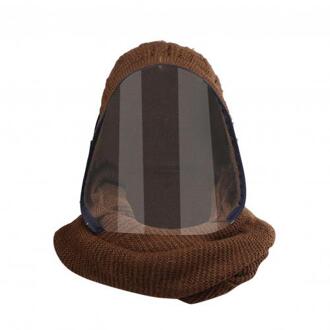 Full Face Cover Winter Sjaal Outdoor Sport Hoofddeksels Transparante Hooded Volwassen Hoed Warm Full Face Sjaal Fietsen Sjaals Bruin