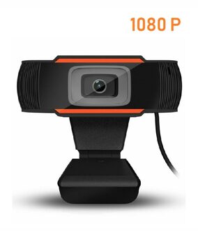 Full Hd Webcam 1080P Computer Met Microfoon Roterende Camera 'S Voor Live-uitzending Video Call Conference Werk Pc Web Camera Webcam-oranje