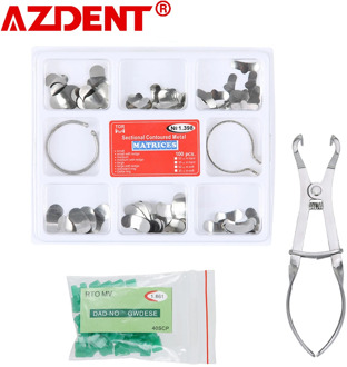 Full Kit Dental Matrix Sectional Contoured Matrices +40 Pcs Silicone Add-On Wedges Dental Pliers