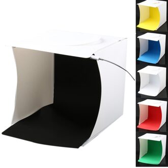 Full-Mini Fotostudio Doos, 8.9X9X9.5 Inch Draagbare Fotografie Light Tent Kit, wit Vouwen Verlichting Softbox Met 40 Led L