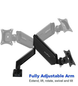 Full Motion Bureau Mount Met Mount En Gasveer Voor Computer Monitoren 13-30 "Led Lcd Flat Panel tvs Van 2.2lbs Tot 22
