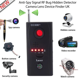 Full Range Scan Wireless Spy Camera GPS RF Bug Signal Detector Wireless Spy Camera GSM Device Tracer Finder With Compass
