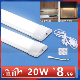 Full Set Led Kitchen Light Under Cabinet Lights 10W 20W 220V T5 LED Tube Bar Wall Lamp For Closet Kitchen Bedroom 1.8M EU Plug
