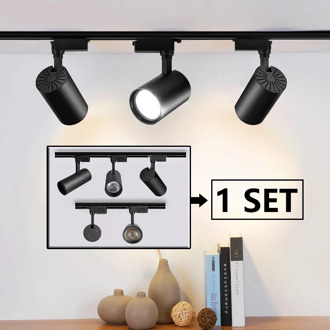 Full Set Led Track Lights 220V COB Track Lamp Lighting Spotlights 12/20/30/40W Spots Lights Fixture for Home Kitchen Store Shop