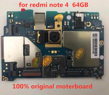 Full working For redmi note 4 Motherboard,100% Original unlocked for redmi note 4 Logic boards without touch ID 64GB