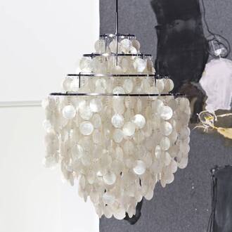 Fun 0DM - Hanglamp gemaakt van schelpplaten paarlemoer, chroom