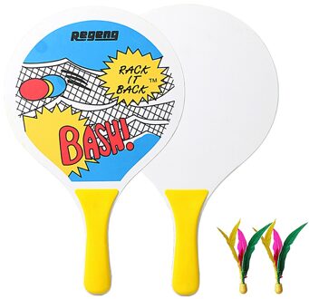 Fun Cricket Badminton Racket 7Mm Grote Badminton Racket Zeven Lagen Van Hoogwaardige Populierenhout Strand Racket Met 2 Ballen Indoor color3