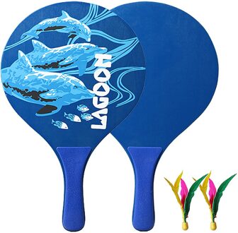 Fun Cricket Badminton Racket 7Mm Grote Badminton Racket Zeven Lagen Van Hoogwaardige Populierenhout Strand Racket Met 2 Ballen Indoor color4
