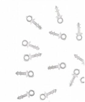 Fun & Feest Party Gadgets Ophangringen voor piepschuim - wit - 24x stuks - om vormen op te kunnen hangen