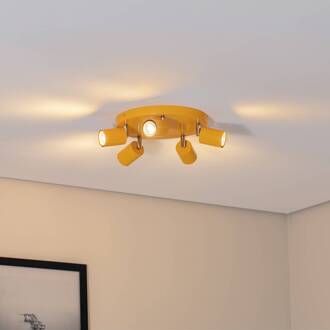 Fun plafondspot, geel, Ø 30 cm, verstelbaar, GU10