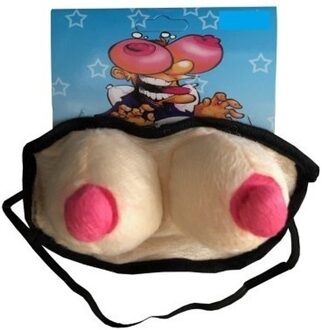 Fun slaapmasker met borsten - mannen cadeau - vrijgezellenfeest - tieten masker - pluche Multi