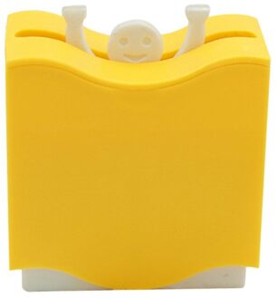 Fun Vreemde Glimlach Gezicht Tandenstoker Doos Creatieve Plastic Automatische Tandenstoker Houder Huishouden Keuken Organizer Home Decor Geel