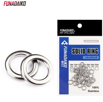 Funadaiko Rvs Vissen Effen Ring O Ringen Platte Vissen Swivel Knoop Lokken Vissen Solid Ringen Accessoried 7.5mm 20stk