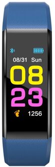 Funasera Smart Horloge Mannen Vrouwen Hartslagmeter Bloeddruk Fitness Tracker Smartwatch Sport Horloge Voor Ios Android + Box Blauw