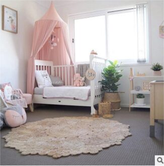Functie Chiffon Klamboe Baby Kids Prinses Bed Luifel Bedcover Anti-Muggen Insect Gordijn Beddengoed Koepel Tent Roze