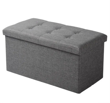 Functional Linen Storage Foot Stool Ottoman Bench Folding Chest Storage Cube Colorful Storage Box Upholstered Seat Removable Lid