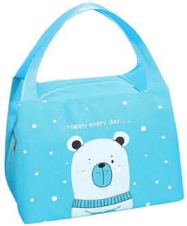 Functionele Patroon Cooler Lunchbox Draagbare Geïsoleerde Canvas Lunch Tas Thermische Voedsel Picknick Lunch Tassen Voor Vrouwen Kids # Np30 Blauw