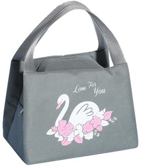 Functionele Patroon Cooler Lunchbox Draagbare Geïsoleerde Canvas Lunch Tas Thermische Voedsel Picknick Lunch Tassen Voor Vrouwen Kids # Np30 Grijs