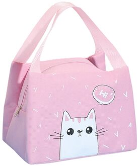 Functionele Patroon Cooler Lunchbox Draagbare Geïsoleerde Canvas Lunch Tas Thermische Voedsel Picknick Lunch Tassen Voor Vrouwen Kids # Np30 Roze
