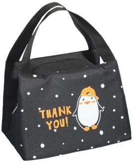 Functionele Patroon Cooler Lunchbox Draagbare Geïsoleerde Canvas Lunch Tas Thermische Voedsel Picknick Lunch Tassen Voor Vrouwen Kids # Np30 zwart