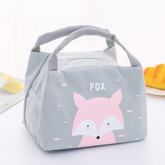 Functionele Patroon Koeler Eenhoorn Lunchbox Draagbare Geïsoleerde Canvas Lunch Tas Thermische Voedsel Picknick Lunch Tassen Voor Vrouwen Kids fox