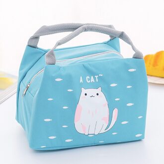 Functionele Patroon Koeler Eenhoorn Lunchbox Draagbare Geïsoleerde Canvas Lunch Tas Thermische Voedsel Picknick Lunch Tassen Voor Vrouwen Kids kat